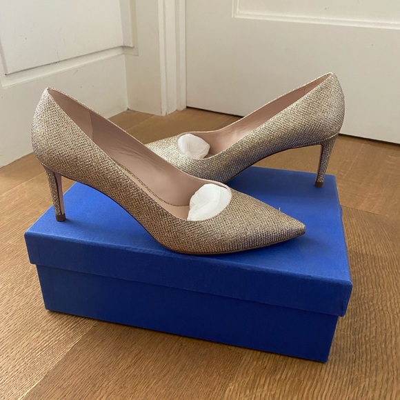 Stuart Weitzman Leigh 70 Platinum Noir Pumps - Picture 2 of 11